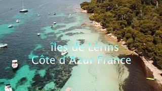 Lerins islands Côte DAzur Beach Drone Caribbean in South Of France  Bluest water in the World [upl. by Orme]