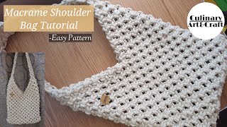 DIY Macrame Shoulder Bag  Easy And Simple Pattern Tutorial For Beginners  Macrame Bag [upl. by Lady]