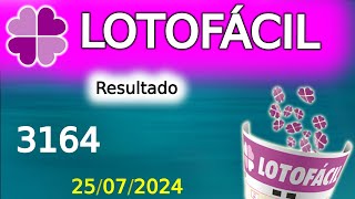 Resultado LOTOFÁCIL 3164  lotofacil conc 3164 de HOJE 2507 [upl. by Darrelle]