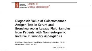 Serum and BAL galactomannan assay in fungal pneumonia by Dr Dany Prasad [upl. by Vala]