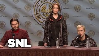 Hunger Games Press Conference  Saturday Night Live [upl. by Aisereht]