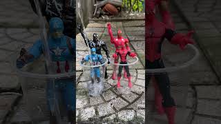 Captain Ameria vs Spider Man want to relax  Venom and Iron man   Marvel toys [upl. by Sorgalim]