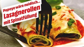 Tolle Rolle Lasagnerollen mit Spinatfüllung • KochMit [upl. by Moselle]