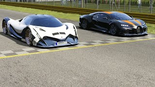 Devel Sixteen vs Bugatti Chiron Super Sport 300 at Monza Full Course [upl. by Cantone]