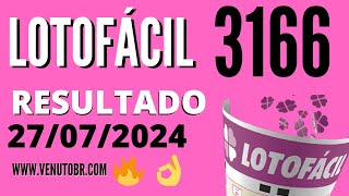 🍀 Resultado Lotofácil 3166 [upl. by Rabbi373]