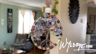 DIY Tutorial Wire Wrapped Crystal Treeoflife Suncatcher  Dreamcatcher by WYLDRYE [upl. by Airym937]