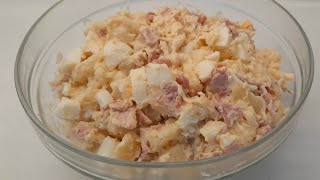 Easy Creamy Potato amp Egg Salad Recipe  Potato Bacon amp Egg Salad Aussie Style [upl. by Assillam]