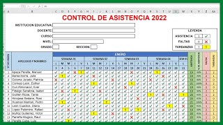 🔴cómo CREAR un REGISTRO DE ASISTENCIA para Alumnos en Excel PASO A PASO  Actualizado 2022 [upl. by Nemra336]