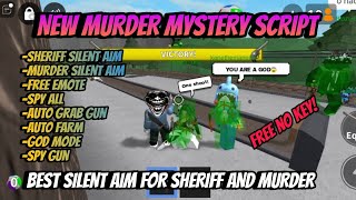 GOD Murder Mystery 2 Script BEST SILENT MM2  Silent Aim Free emote Grab Gun God Mode more [upl. by Ardnoet163]