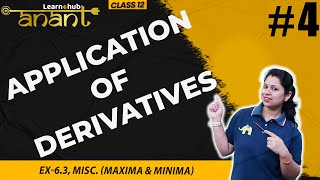 Application of Derivatives Class 12 Maths NCERT Chapter 6 4  Ex63 Misc Maxima amp Minima  Anant [upl. by Tierney]