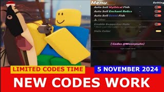 NEW CODES 🐟 Fisch ROBLOX  NOVEMBER 5 2024 [upl. by Leith]