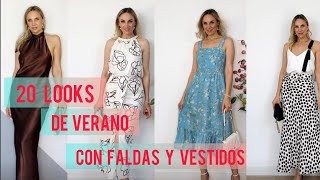 20 LOOKS de VERANO  Looks con Faldas y Vestidos 👗  Sácale partido a tu Armario AlinaJechiu [upl. by Karlens375]