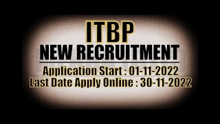 ITBP RECRUITMENT 2022  Head Constable Telecommunication Recruitment 2022  LATEST [upl. by Claudian]