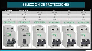 CÁLCULO Y SELECIÓN INTERRUPTORES TERMOMAGNÉTICOS Y DIFERENCIALES PARA UNA VIVIENDA [upl. by Brenden]