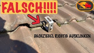 Dachziegel für Dachhaken richtig ausklinken  Solaranlage  Photovoltaik  Solarpanel [upl. by Ekard]