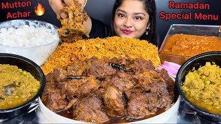 2 KILO SPICY MUTTON KA ACHAR MUTTON KEEMA SPICY MUGLAI CHICKEN HYDERABADI BIRYANI amp MAKHANA RAITA [upl. by Lyrad925]