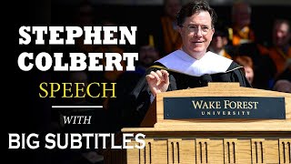 Stephen Colberts Commencement Speech at Wake Forest University  ENGLISH SPEECH with BIG Subtitles [upl. by Pazia]