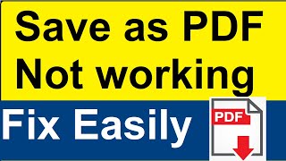 Save as PDF not working in windows 10 Fix [upl. by Symons239]