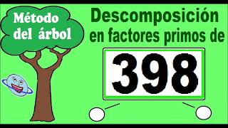 Descomposición en factores primos de 398 Descomponer 398 en factores primos  método del árbol [upl. by Gregorio432]