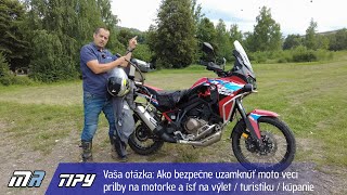 MR Tipy Vaša otázka Ako bezpečne uzamknúť moto veci na motorke a ísť na výlet  motoridesk [upl. by Ollecram]