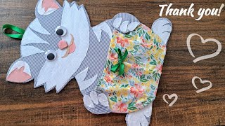 Kitten Shape Hanging Organizer Craft  How to Make a Kitten Wall Hanging Organizer  Organizer DIY [upl. by Aissatsan]