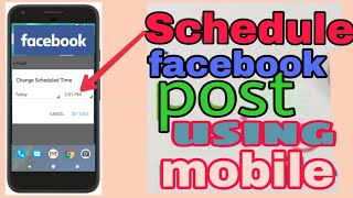 How to schedule posts on Facebook page in Android  Smartphone  2018  Hindi [upl. by Ramberg]