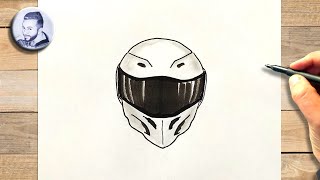 Comment dessiner un casque moto de face [upl. by Llerrom]