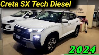 New Creta Facelift 2024  SX Tech Diesel Review [upl. by Nivrae]