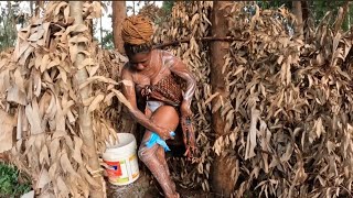 AFRICAN VILLAGE LIFEVILLAGE OUTDOOR BATH [upl. by Sidnarb]