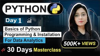 Python for data analyst  day 01  30 days free course  beginners to advance  python with project [upl. by Baal]