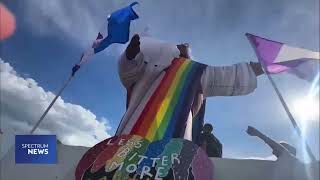 30 Tampa Bay Churches Join St Pete Pride Parade with Inflatable Jesus in Drag [upl. by Aehsel]