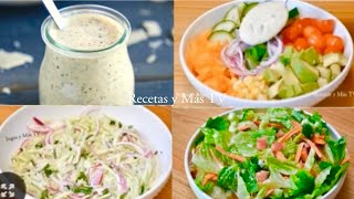 3 Ensaladas 3 Aderezos 3 Recetas riquisimas y faciles [upl. by Grounds]