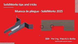 SolidWorks 2025 Comando muesca de pliegue en chapa metálica  Bend notch in sheet metal [upl. by Spevek]