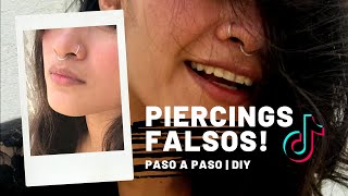 ¿CÓMO HACER PIERCINGS FALSOS PARECEN REALES  para NARIZ  DIY  por ALECA [upl. by Angus455]