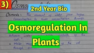 Osmoregulation in plants  Lec 3 Homeostasis  2nd year biology [upl. by Whitman]