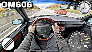 MERCEDESBENZ W124 300 DIESEL OM606 TOP SPEED DRIVE ON GERMAN AUTOBAHN🏎 [upl. by Soilissav]