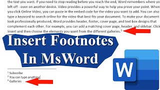 How To Insert Footnotes and Endnotes in Microsoft Word [upl. by Goldston]