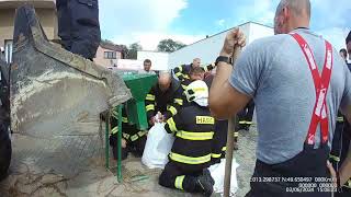 Bouřka s bleskovou povodní Dobřany HASIČI DOBŘANY czech firerescue [upl. by Sidnee]