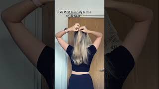 Easy thin hairstyle 👱🏽‍♀️✨ thinhairsolutions hairtok halfuphalfdown grwmhair hairtips [upl. by Gombosi]