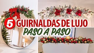 5 IDEAS DE GUIRNALDAS NAVIDEÑAS ELEGANTES 2024 DIY [upl. by Ravens]