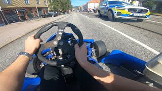 Gokart Police Chase  Brodalen Motorcycle Meet 2023 Sweden [upl. by Ynnos]