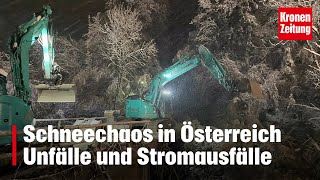 Schneechaos Stromausfälle und Unfälle  kronetv NEWS [upl. by Clynes]