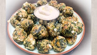 SPINACH STUFFING BALLS Appetizer great for Holiday or Game Day [upl. by Wauters]