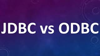 JDBC vs ODBC  Aney Academy [upl. by Yhtomit]