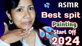 Asmr spit painting 💦 Best spit painting 2024👌 personal attention asmr [upl. by Norag]