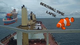 SHIP BERTHING VIDEO  SHIP TIMELAPSE  BULK CARRIER DOCKING IN BEIRA MOZAMBIQUE [upl. by Erdnoed]