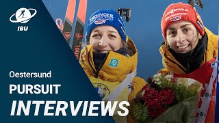 World Cup 2324 Oestersund Women Pursuit Interviews [upl. by Hudnut]