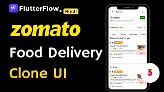 Food Delivery App UI Design  Zomato Clone  Flutterflow Tutorial For Beginners Part 5 [upl. by Yeruoc244]