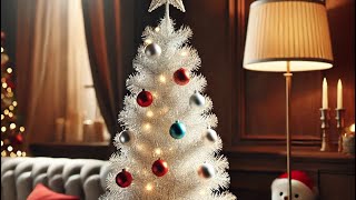 Review 5ft Christmas Tree Bought Off Amazon for 35 Bucks Turnmeon Modern Slim Lightweight White Pink [upl. by Antonetta]