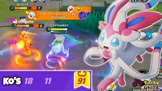 Mystic Fire Sylveon is Too Good to Make Enemies Cry  Pokemon UNITE [upl. by Anitram]